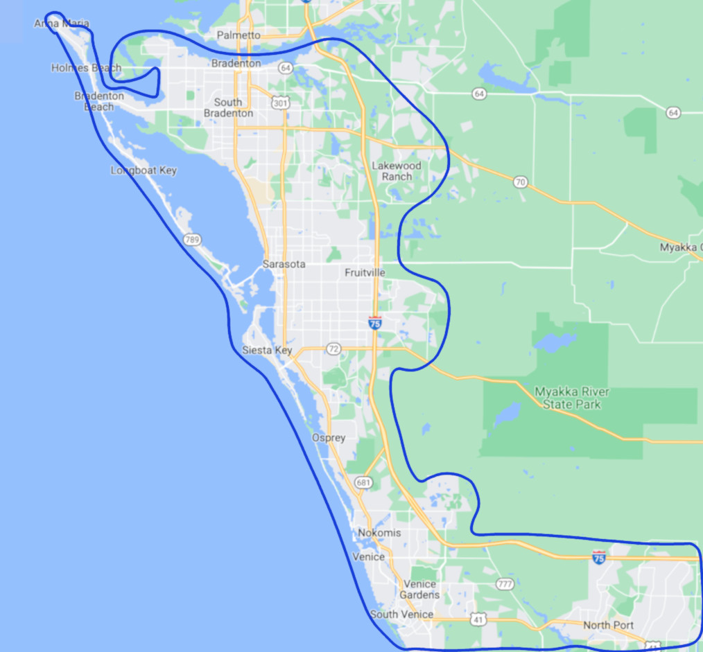 Florida delivery radius